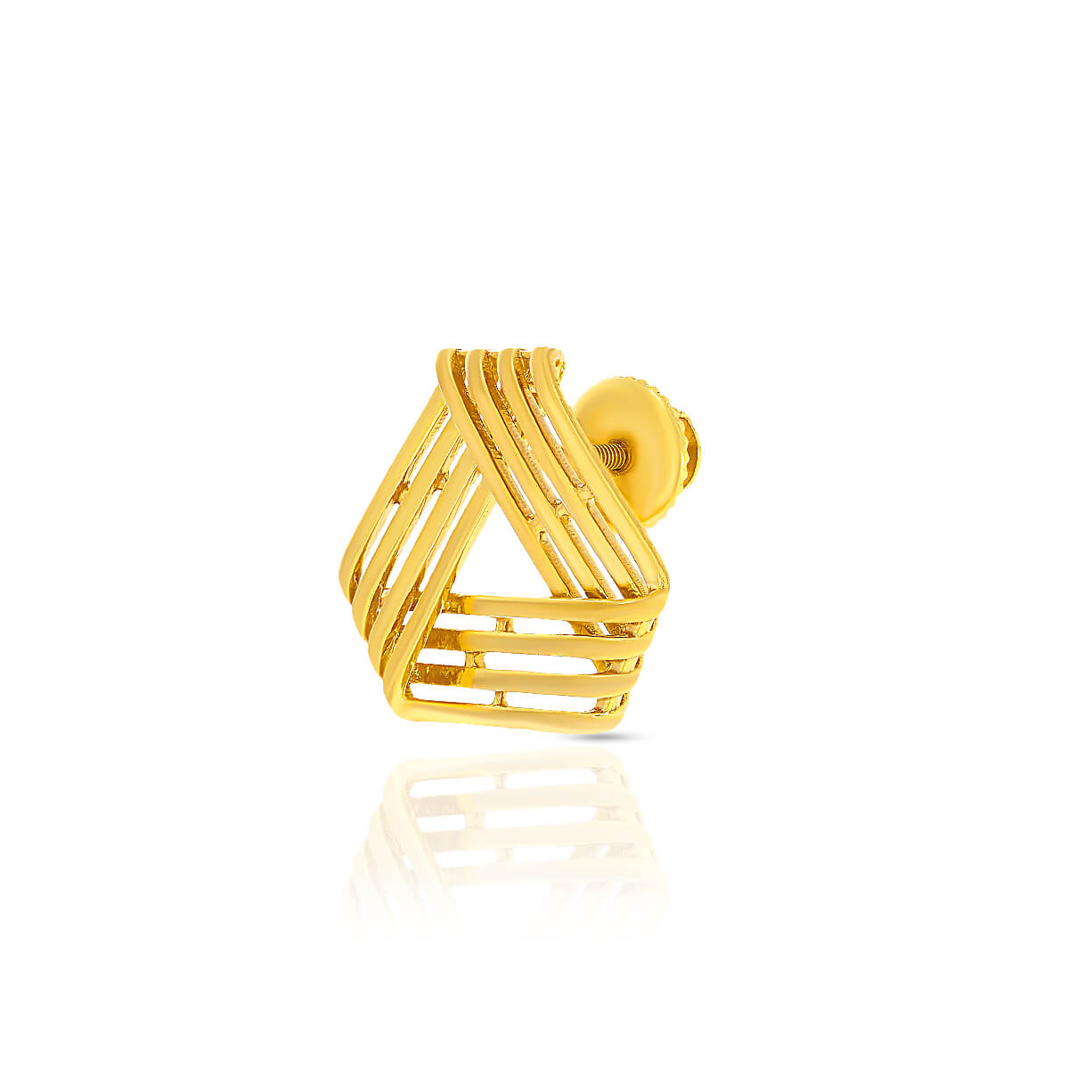 Pure Grace 22K Golden Trigonal Studs