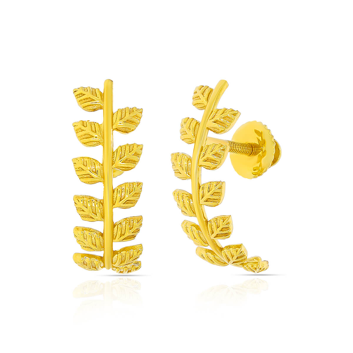 Golden Petal Charm Studs 22K