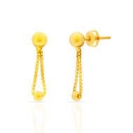 Adorable Floral Gold Danglers in 22K