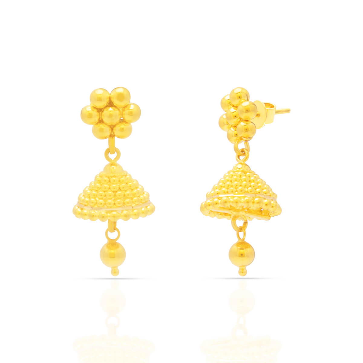 Graceful Blossom Gold Jhumka Earrings