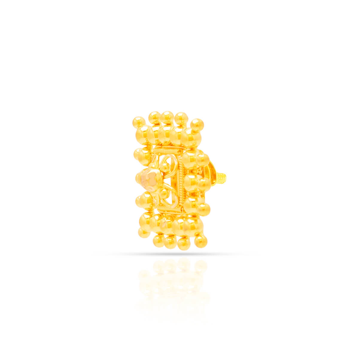 Charming Blossom Square Shape 22K Gold Stud Earrings