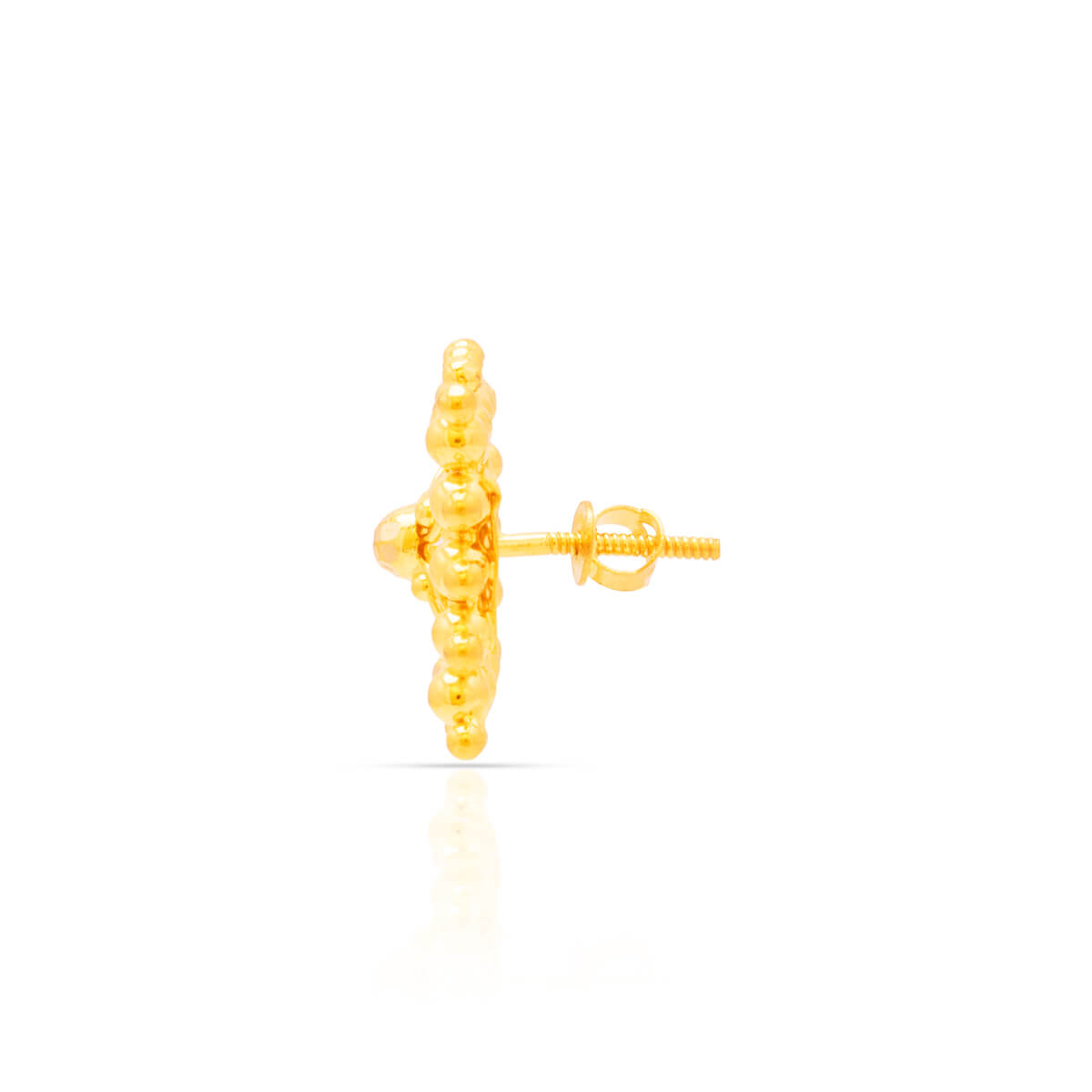 Charming Blossom Square Shape 22K Gold Stud Earrings