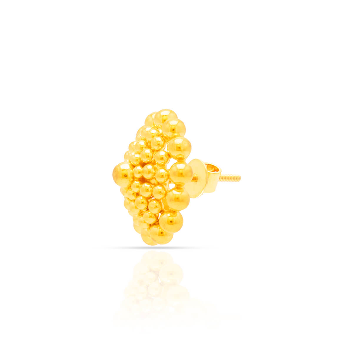 22K Classic Floral Gold Stud Earrings for Everyday Wear