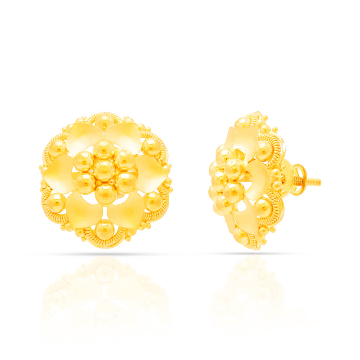 Delicately Graceful Hexa Studs in 22K Gold