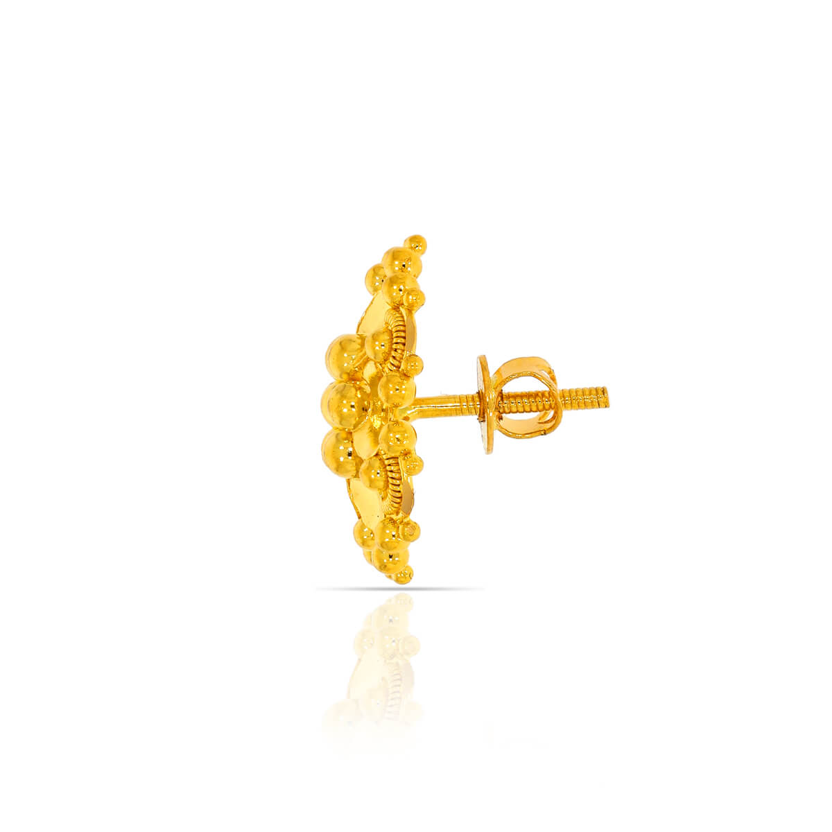 Exquisite Floral Design 22K Gold Stud Earrings