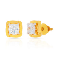 22K Geaming Zirconia Square Studs for Daily Dazzle