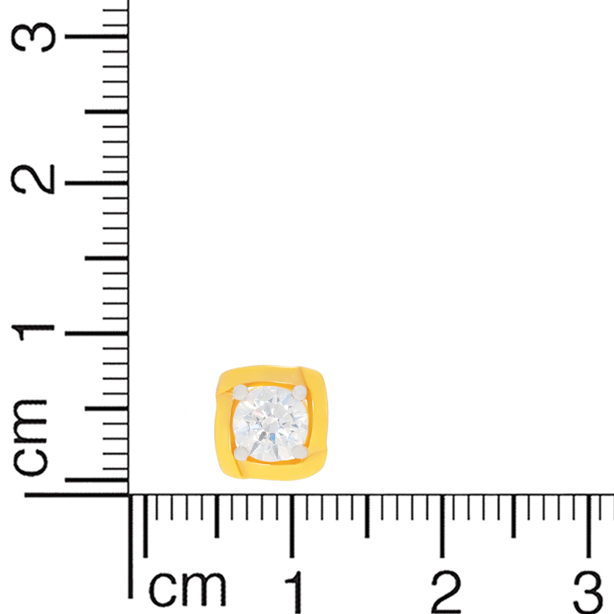 22K Geaming Zirconia Square Studs for Daily Dazzle