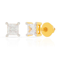 22K Petite Shinny Square Studs