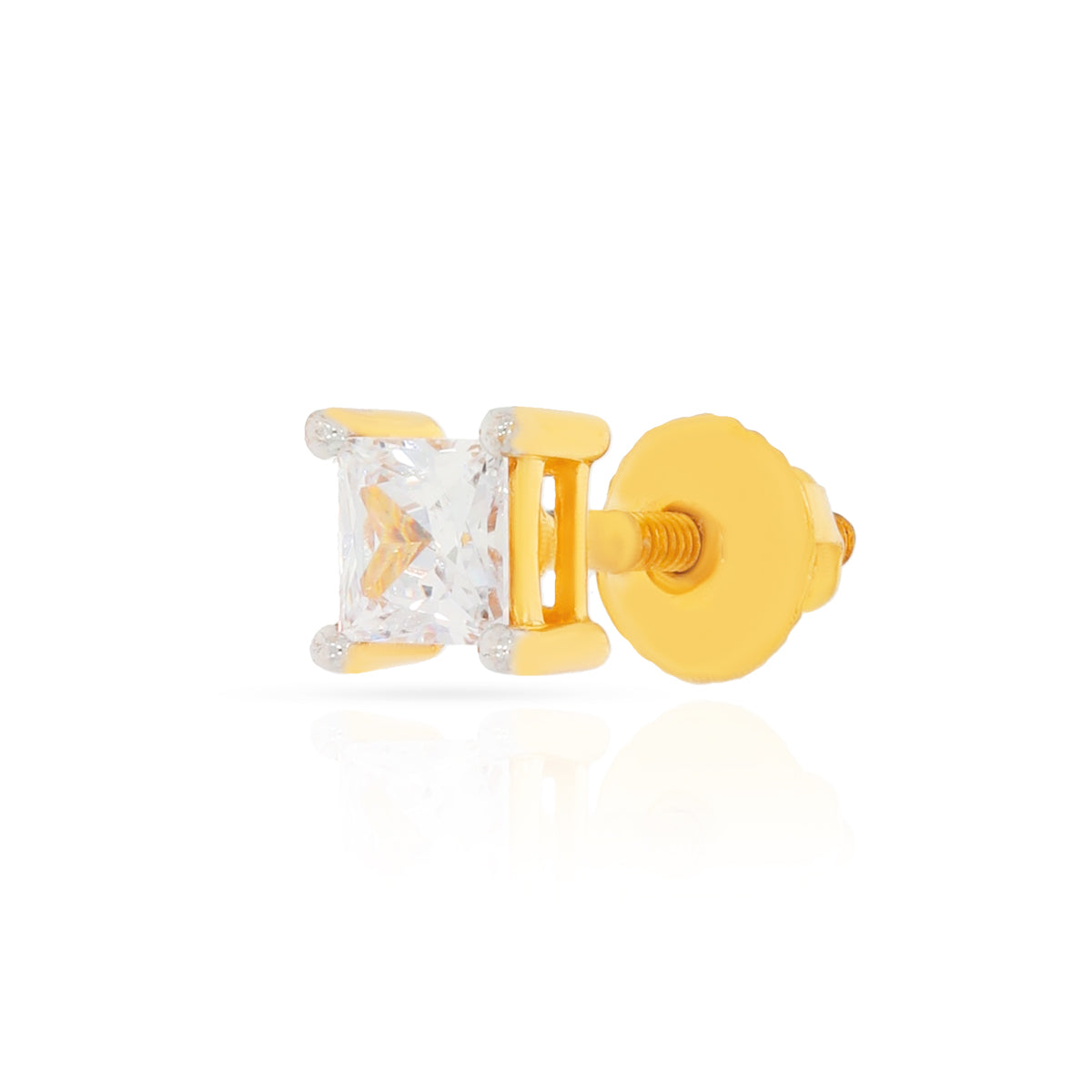 22K Petite Shinny Square Studs