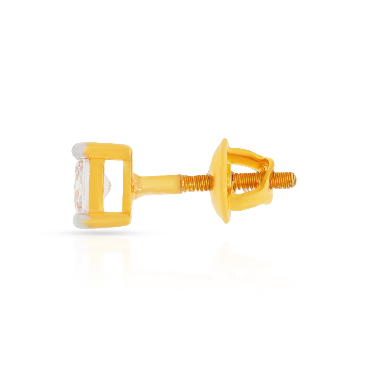 22K Petite Shinny Square Studs