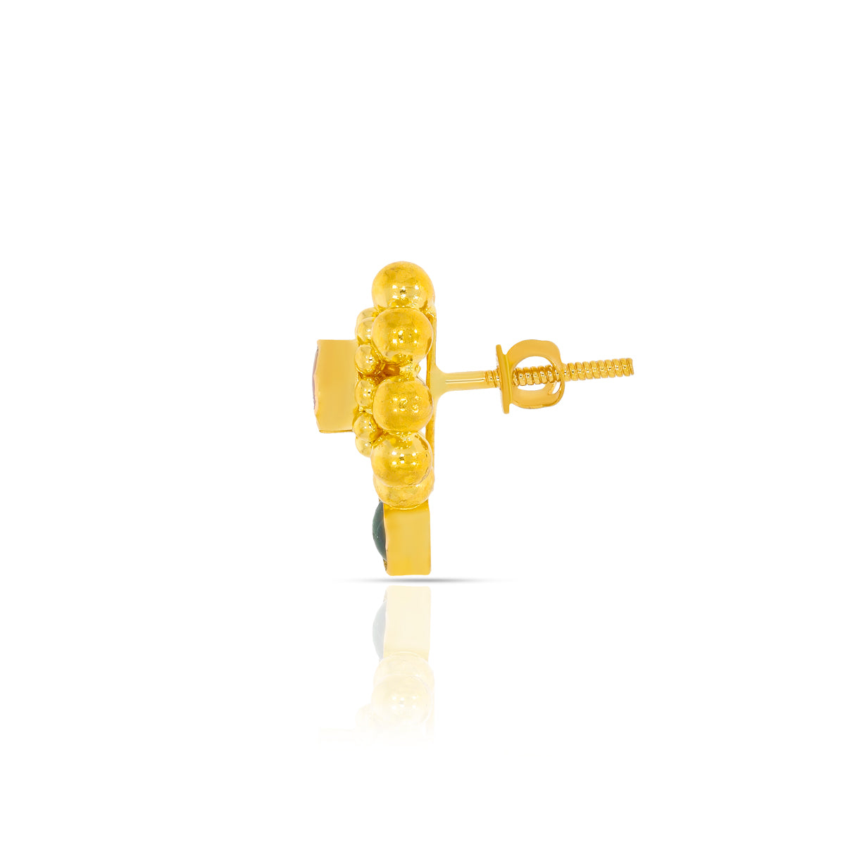 22K Radiant Floral Gold Stud Earrings