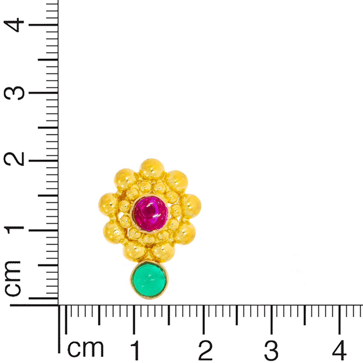 22K Radiant Floral Gold Stud Earrings