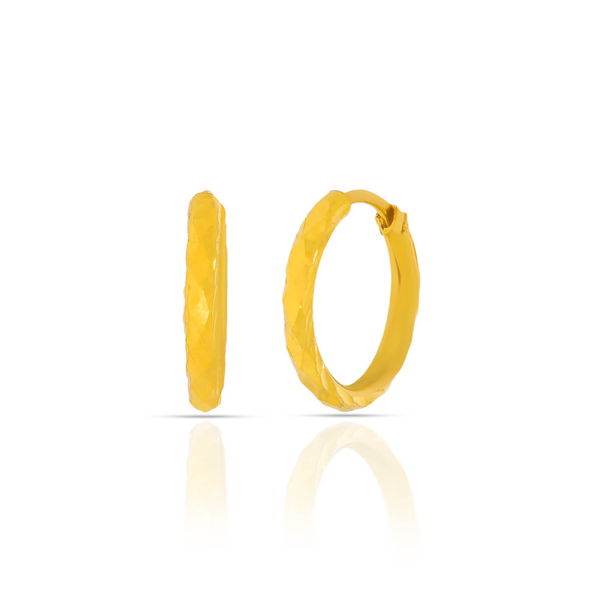 22K Sleek Gold Hoop Earrings