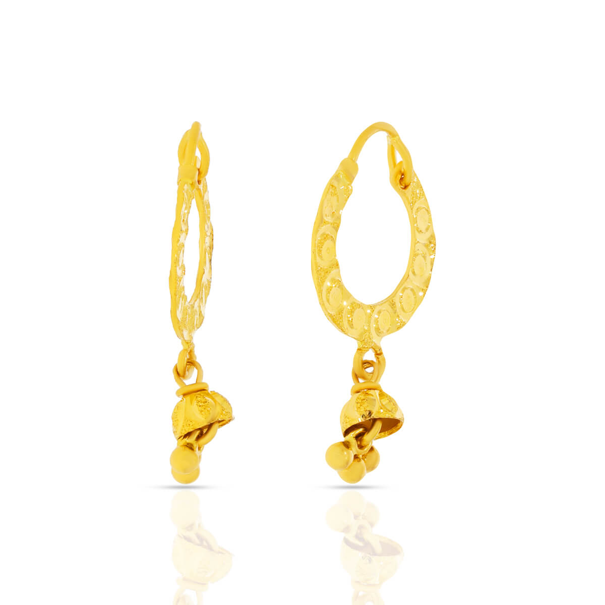 Subtle Stylish 22K Gold Hoops