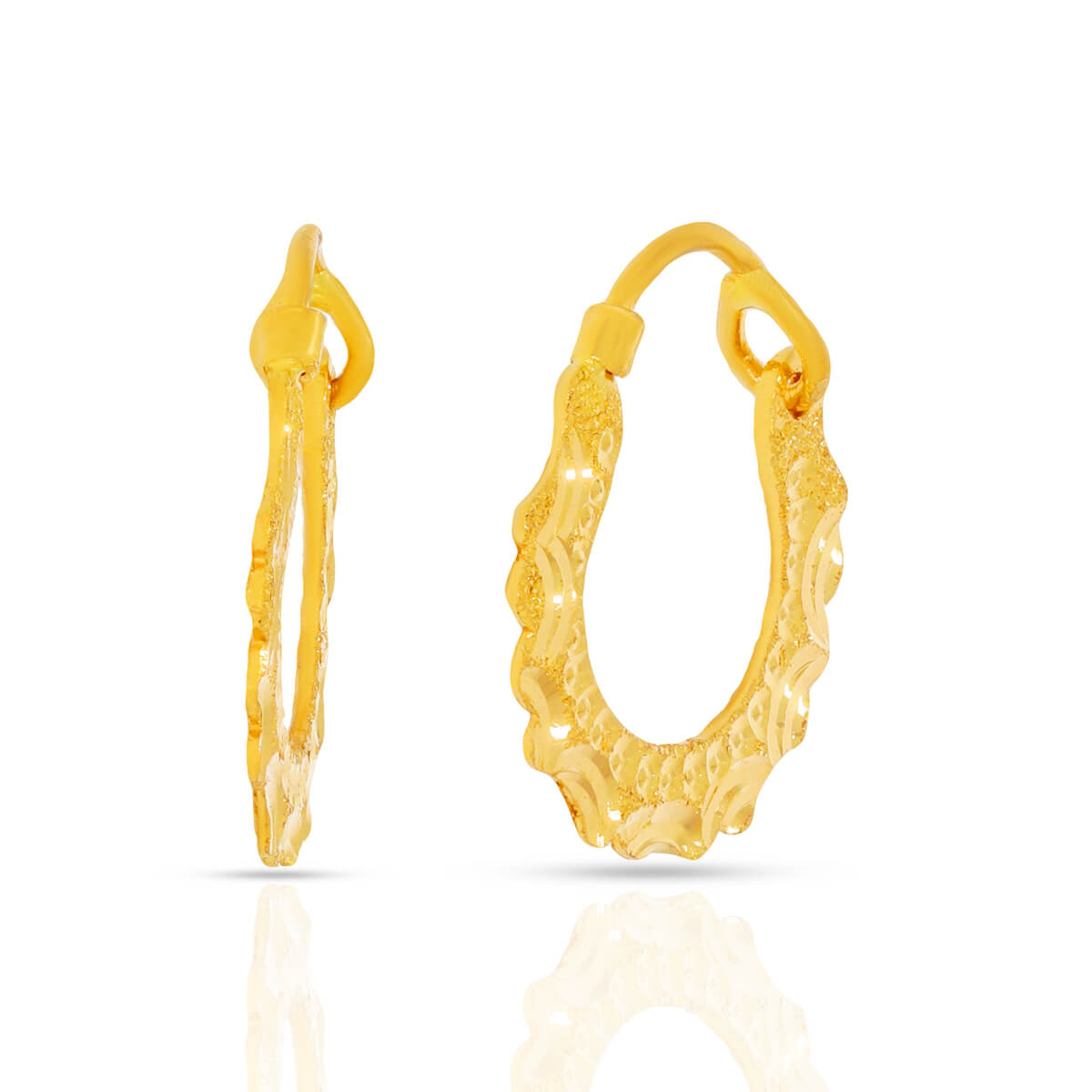 Warm Delightful 22K Gold Hoop Earrings
