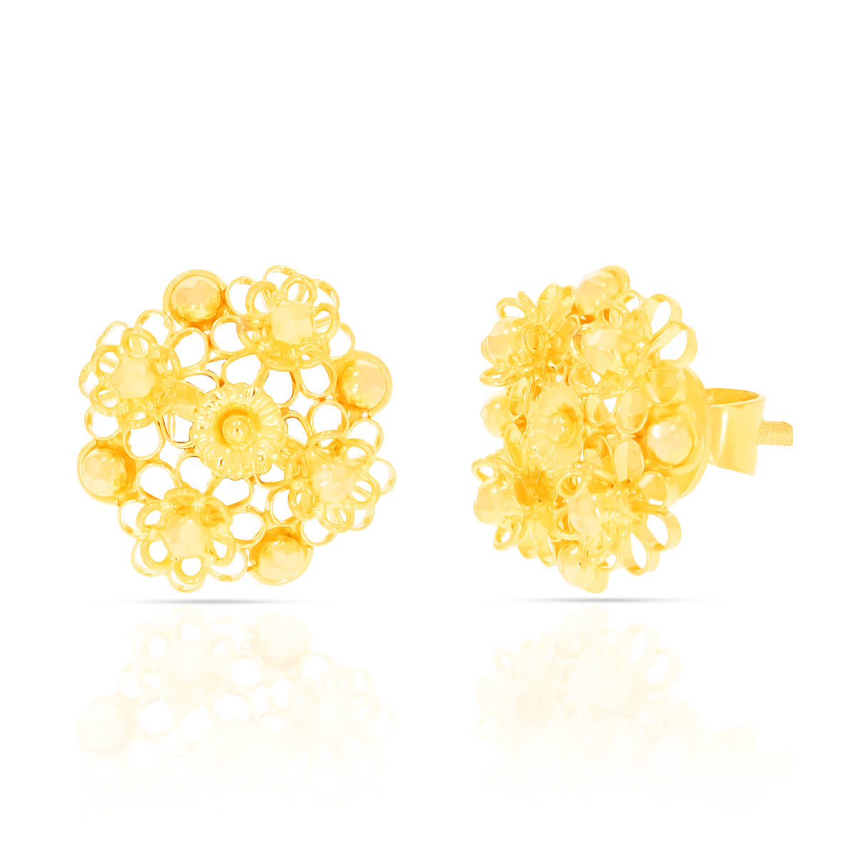 22K Gold Blossom Stud Earrings