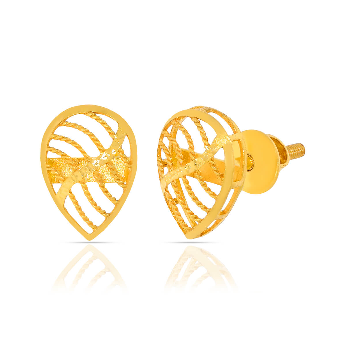 Elegant Jhali 22K Gold Studs for Soft Charm