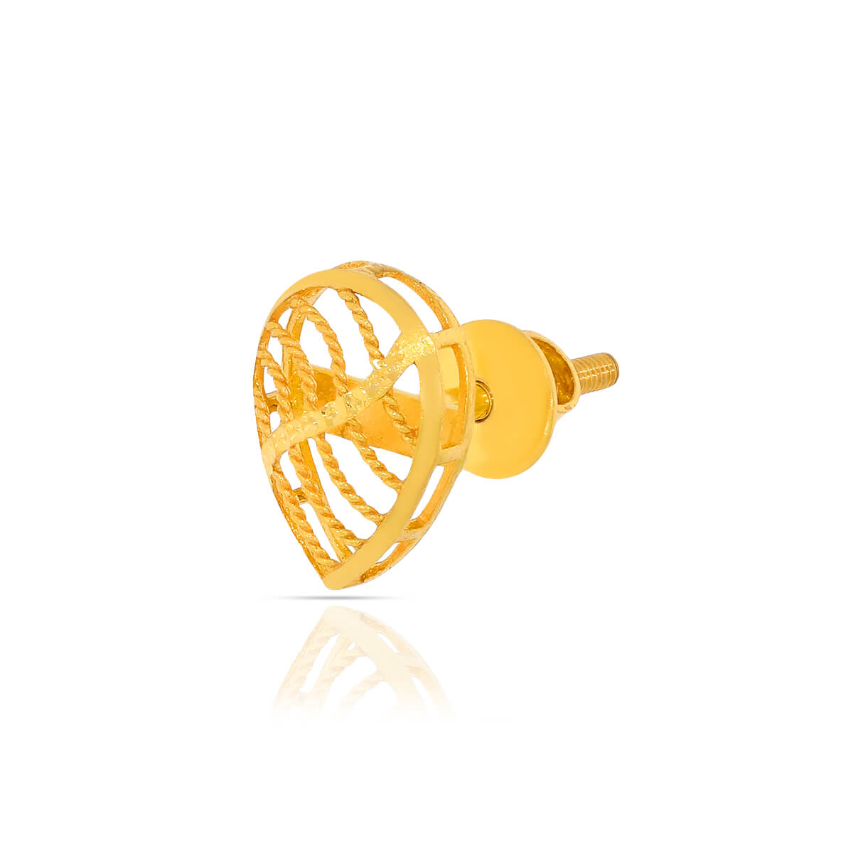 Elegant Jhali 22K Gold Studs for Soft Charm