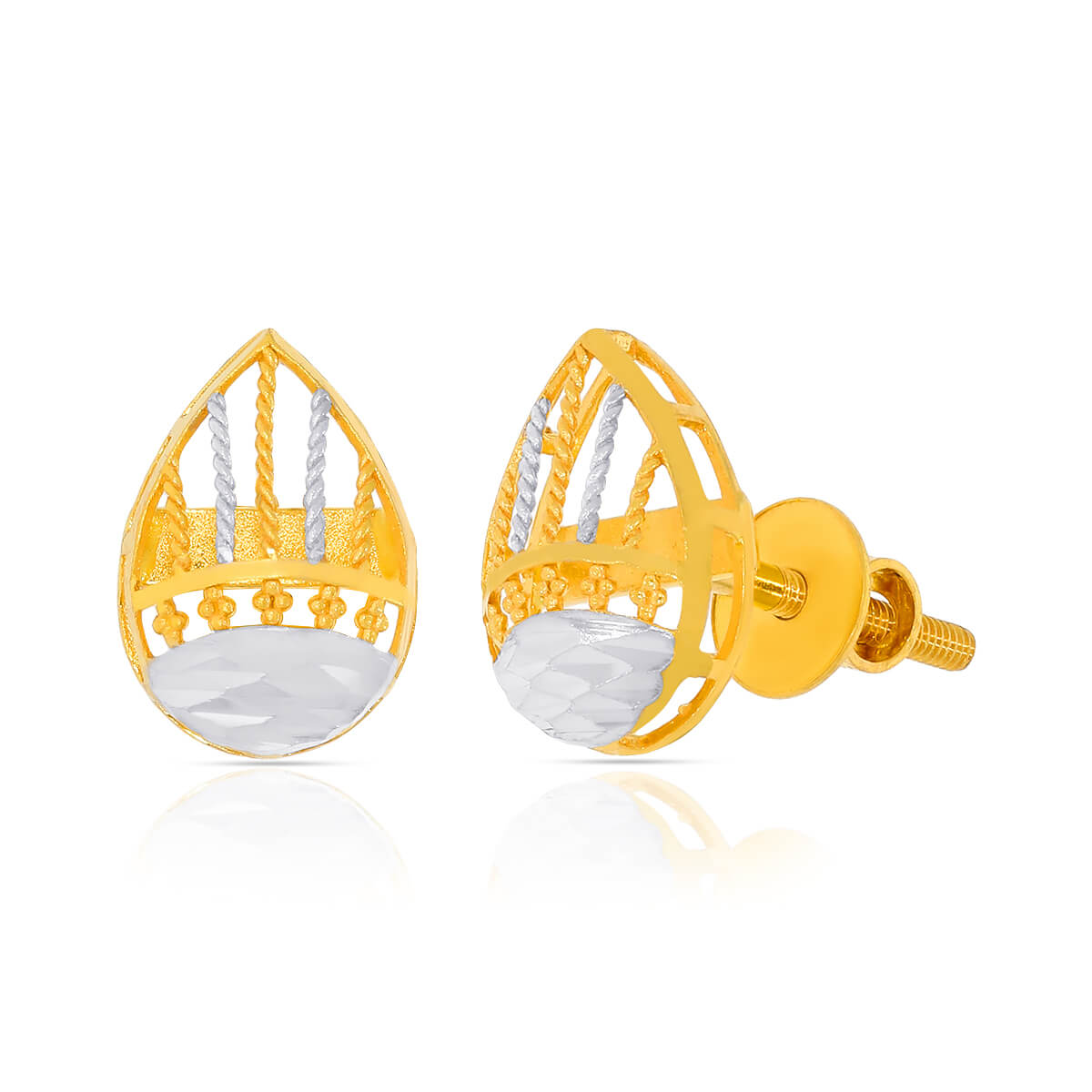 Soft Rain Drop 22K Gold Studs for Natural Glow