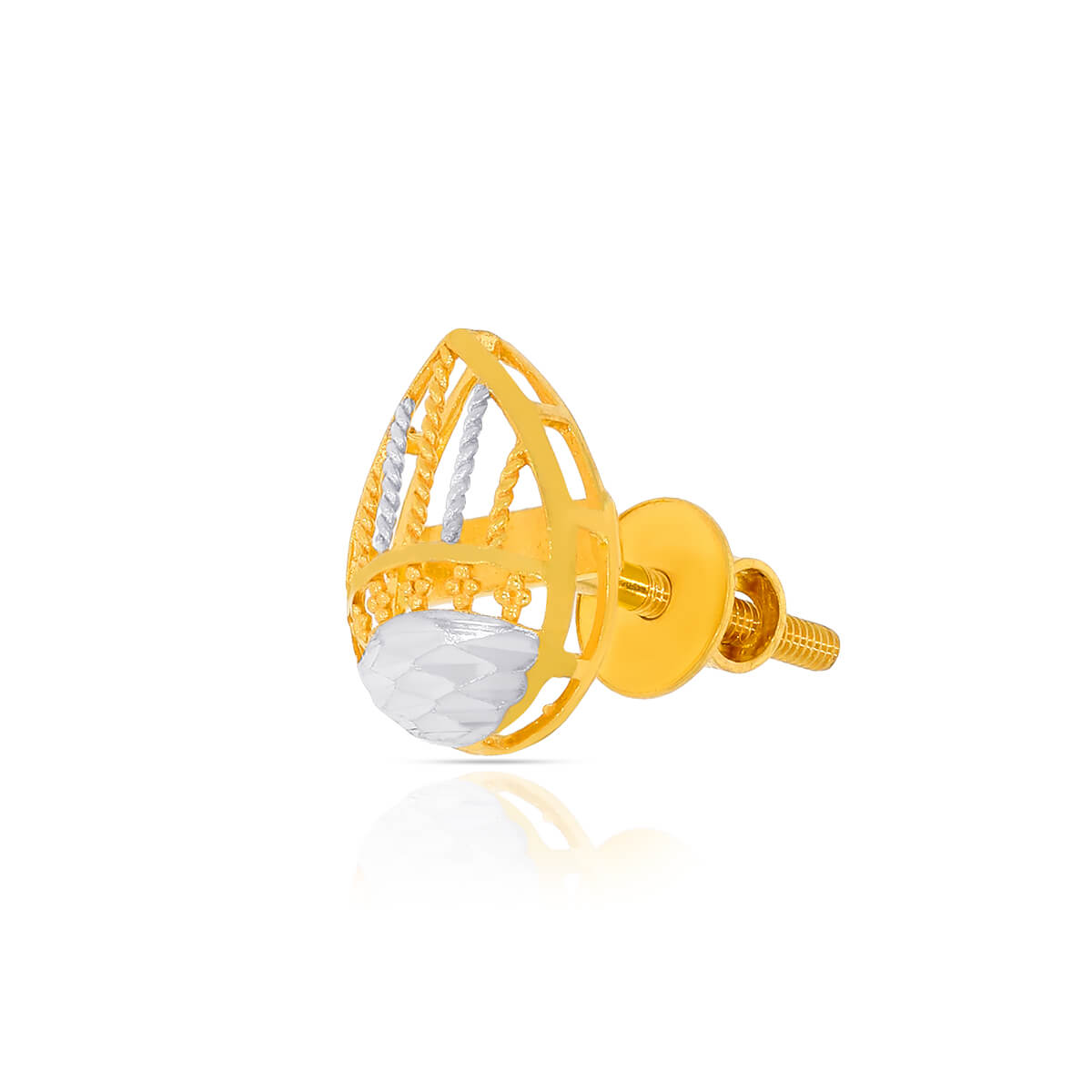 Soft Rain Drop 22K Gold Studs for Natural Glow
