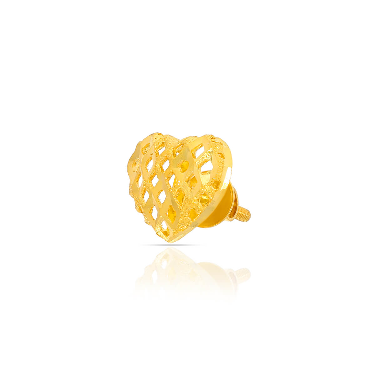 22K Gold Dainty Heart Studs for Adorable Look