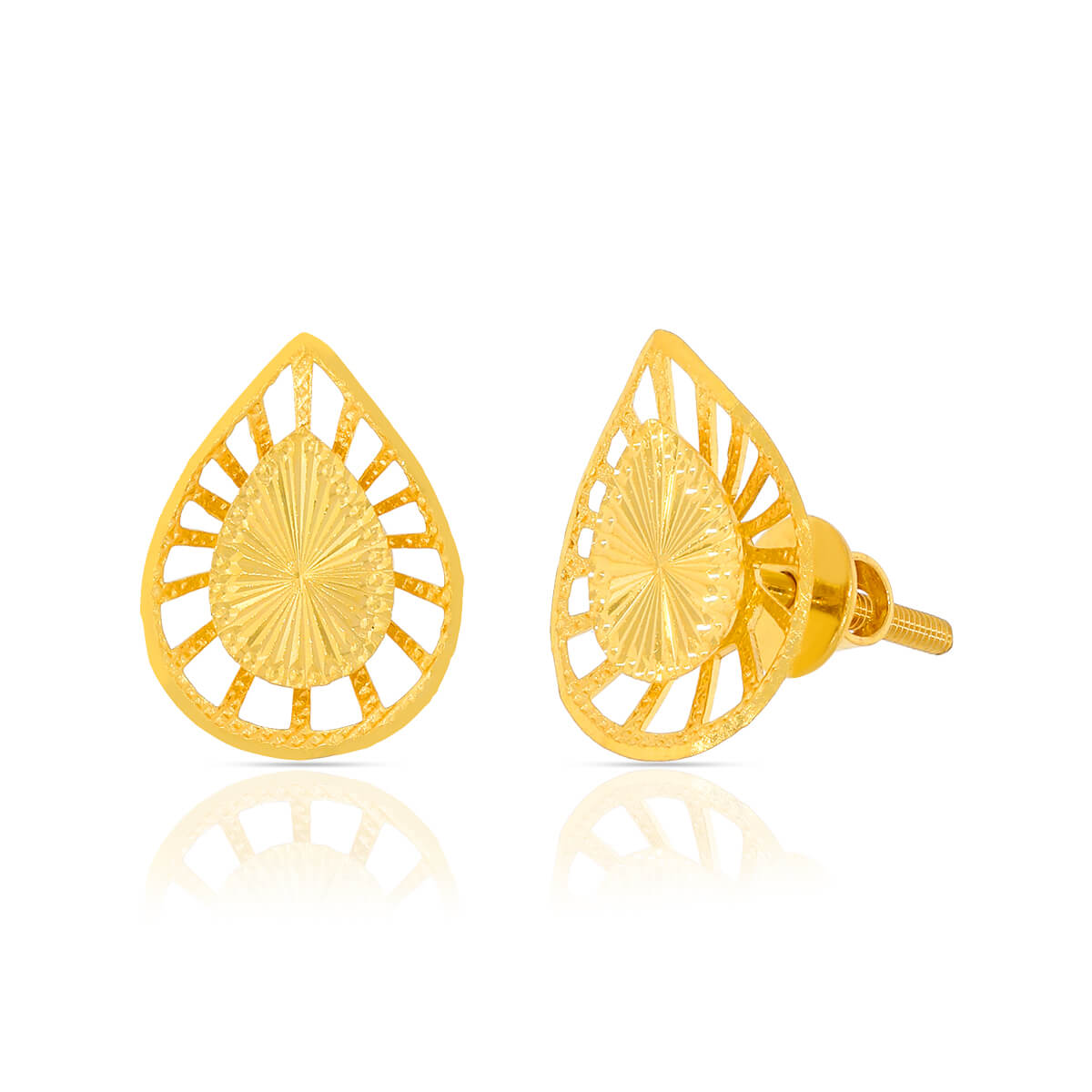 22K Tear Drop Gold Studs for Minimal Elegance