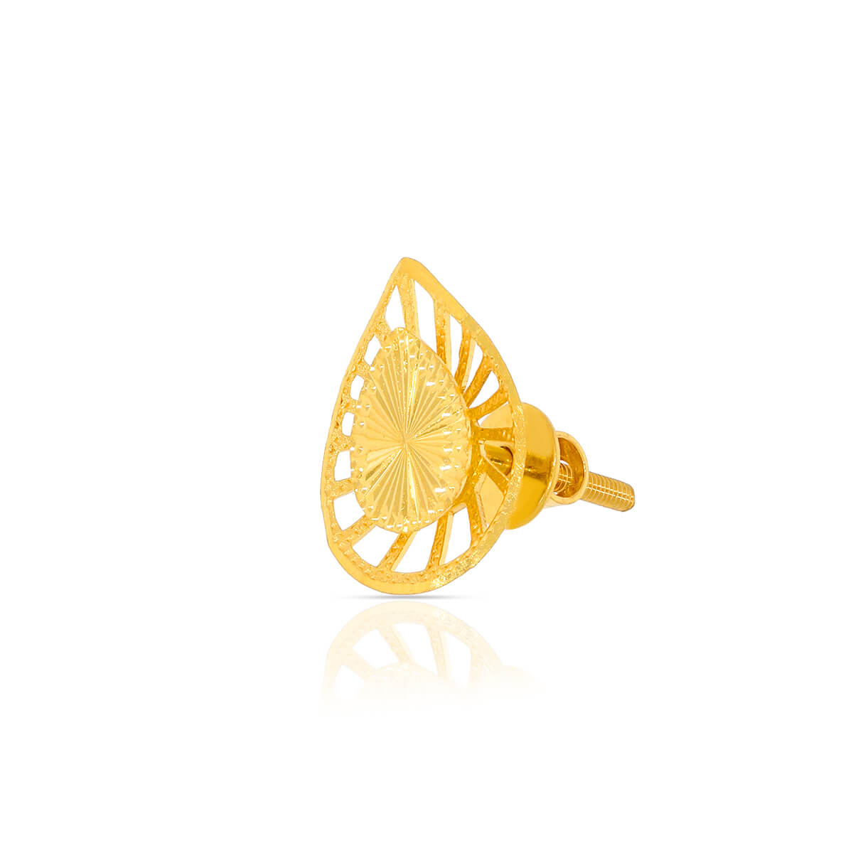 22K Tear Drop Gold Studs for Minimal Elegance