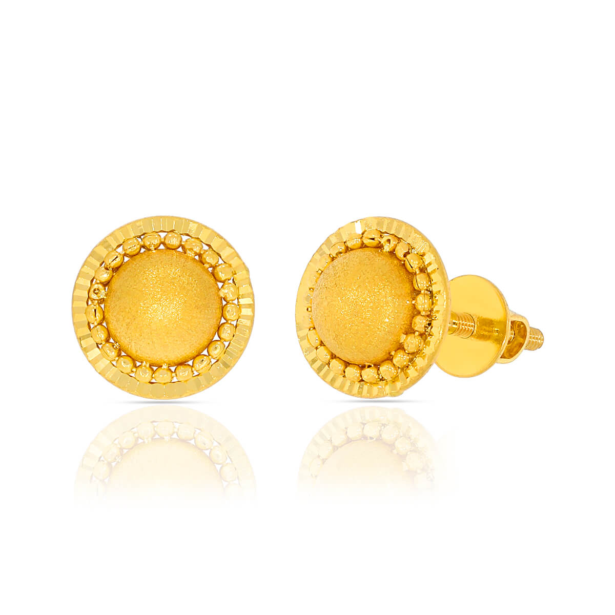 Alluring Sphere 22K Gold Stud Earrings