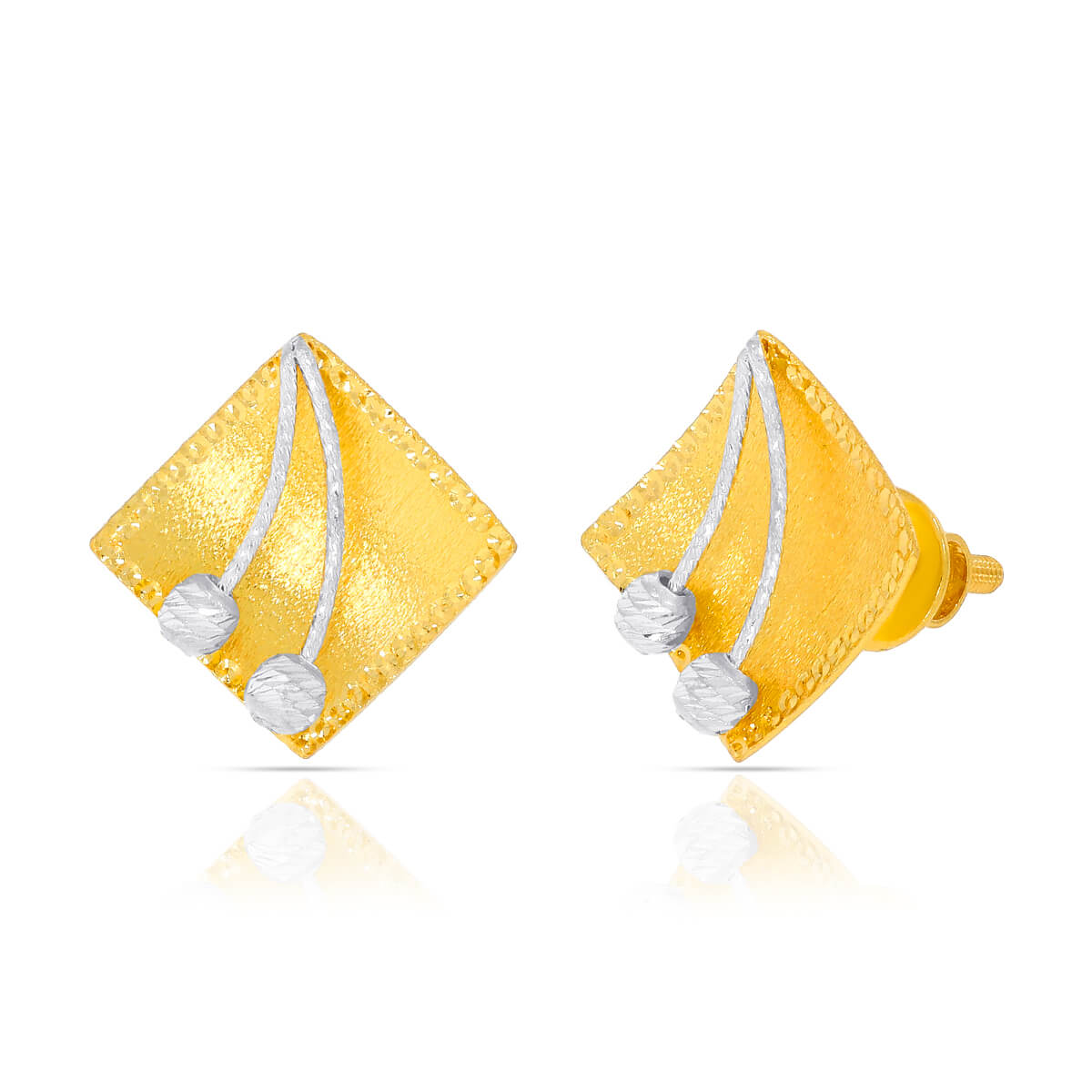 22K Petite Charm Box Studs