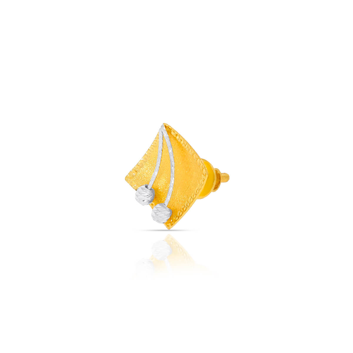 22K Petite Charm Box Studs