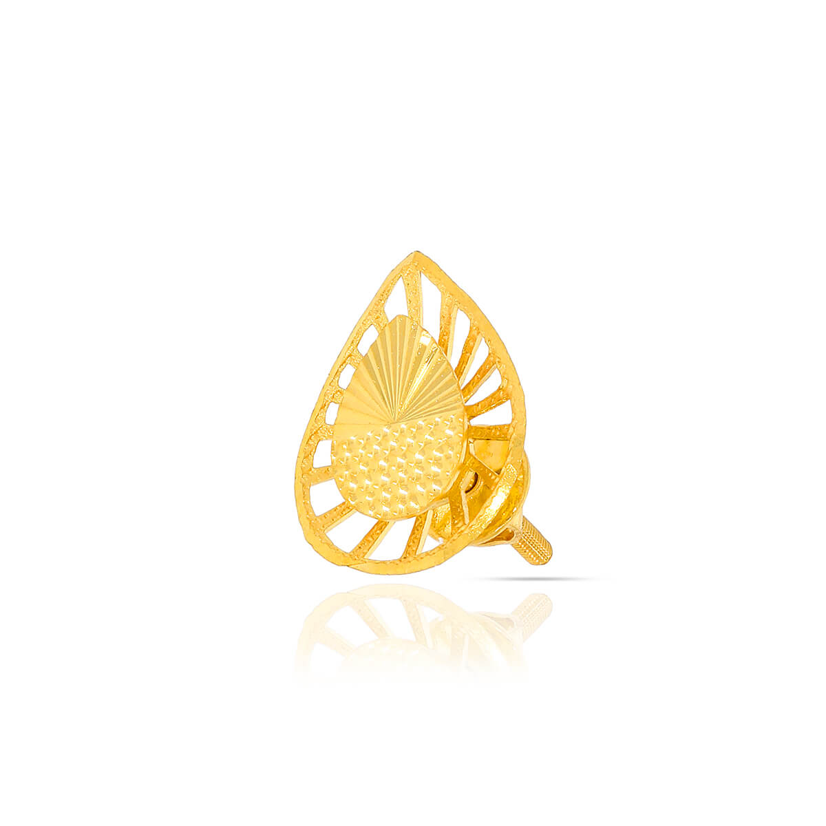 22K Gold Tear-Drop Studs for Soft Glow