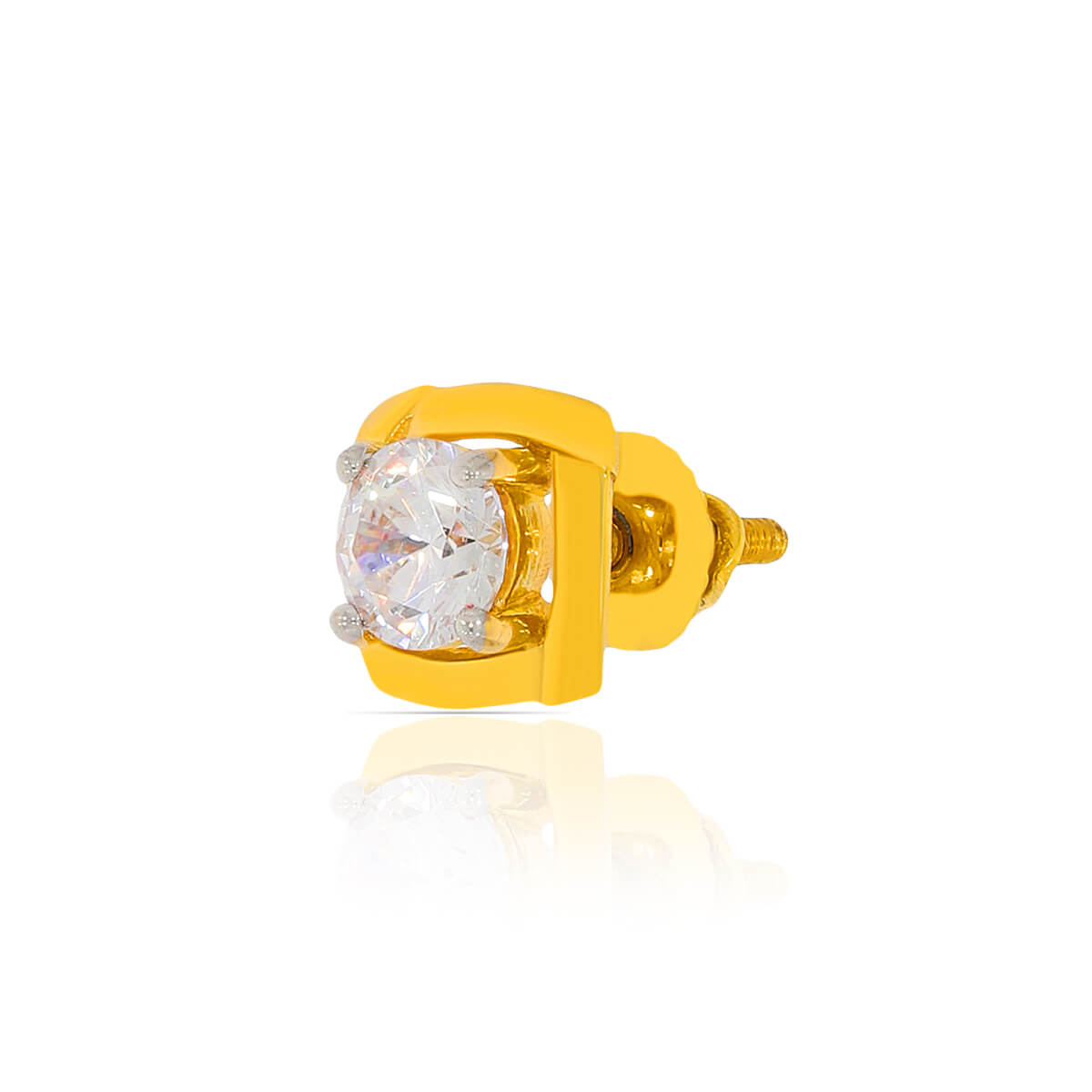 Vibrant Square Stud Gold Earrings