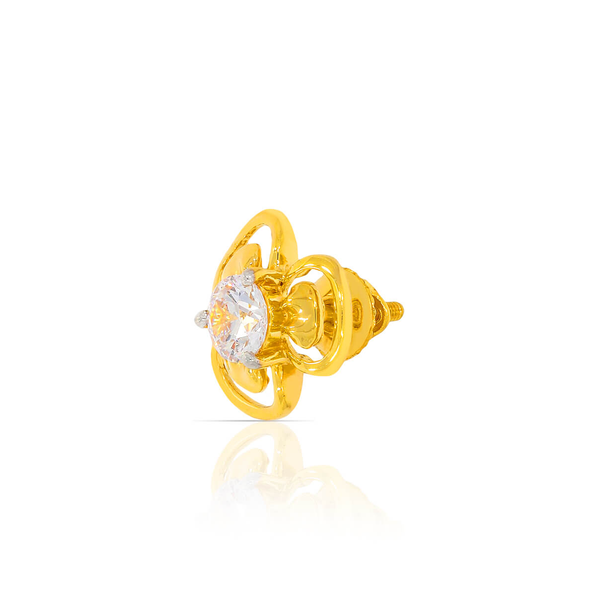 22K Charming Clover Gold Studs Earrings