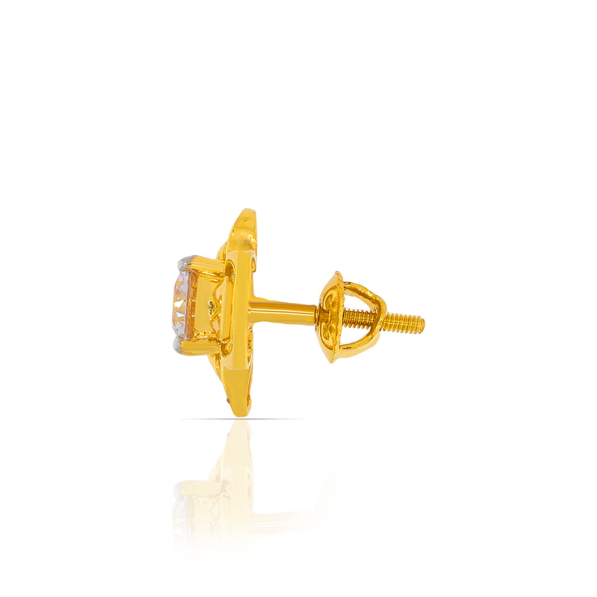 22K Charming Clover Gold Studs Earrings