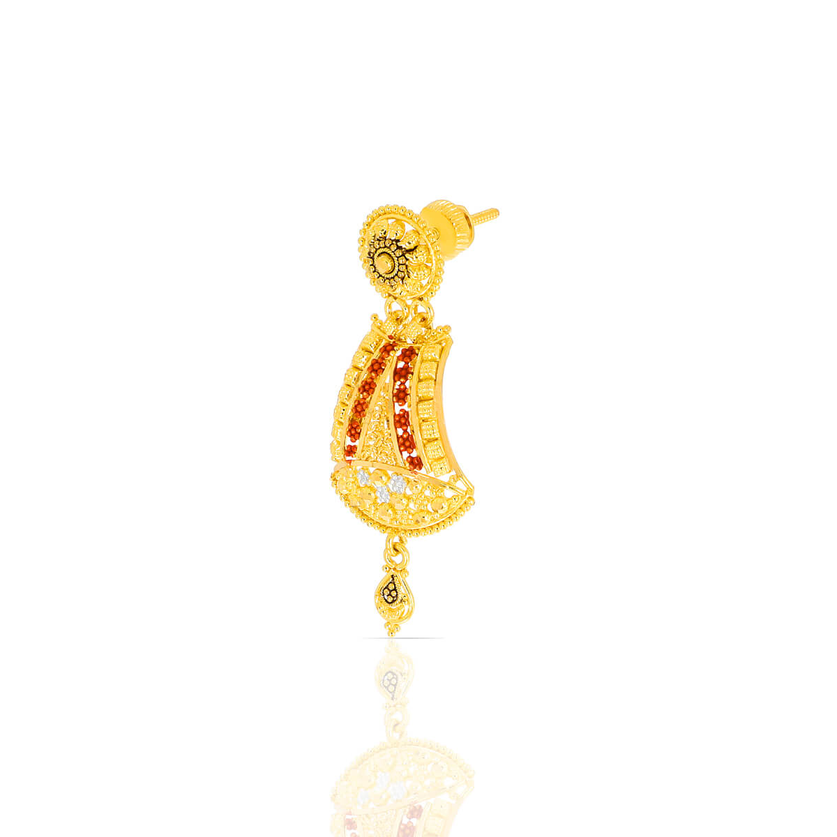 Gold Dangler Earrings with Elusive Dazzle