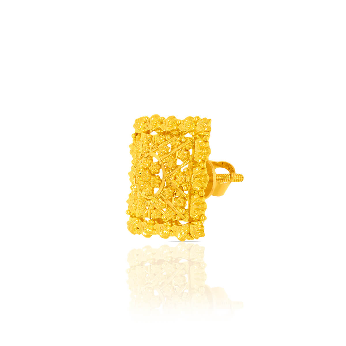 Bold Gold Studs with Modern Elegance 22K