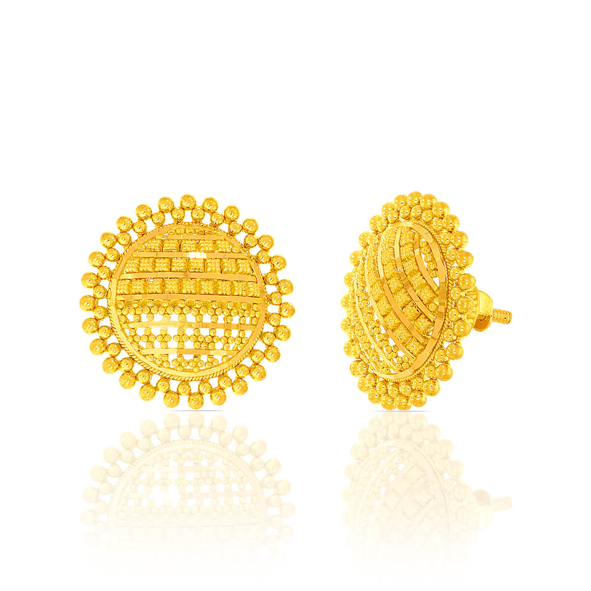 22K Charming Elegant Floral Stud Earrings