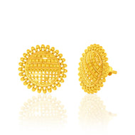 22K Charming Elegant Floral Stud Earrings