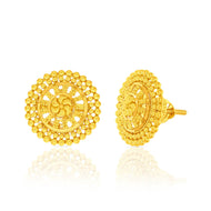 22K Delicate Floral Charm Gold Studs