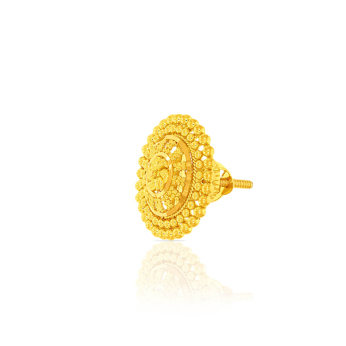 22K Delicate Floral Charm Gold Studs