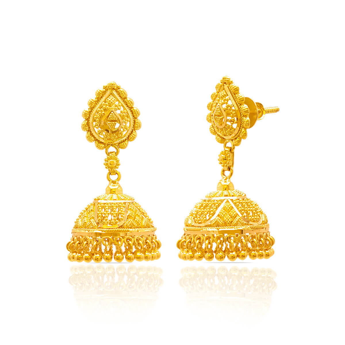 Finely Crafted Marvelous Gold Jhumka Earrings