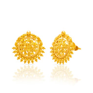 Adorable Floral Gold Studs in 22K