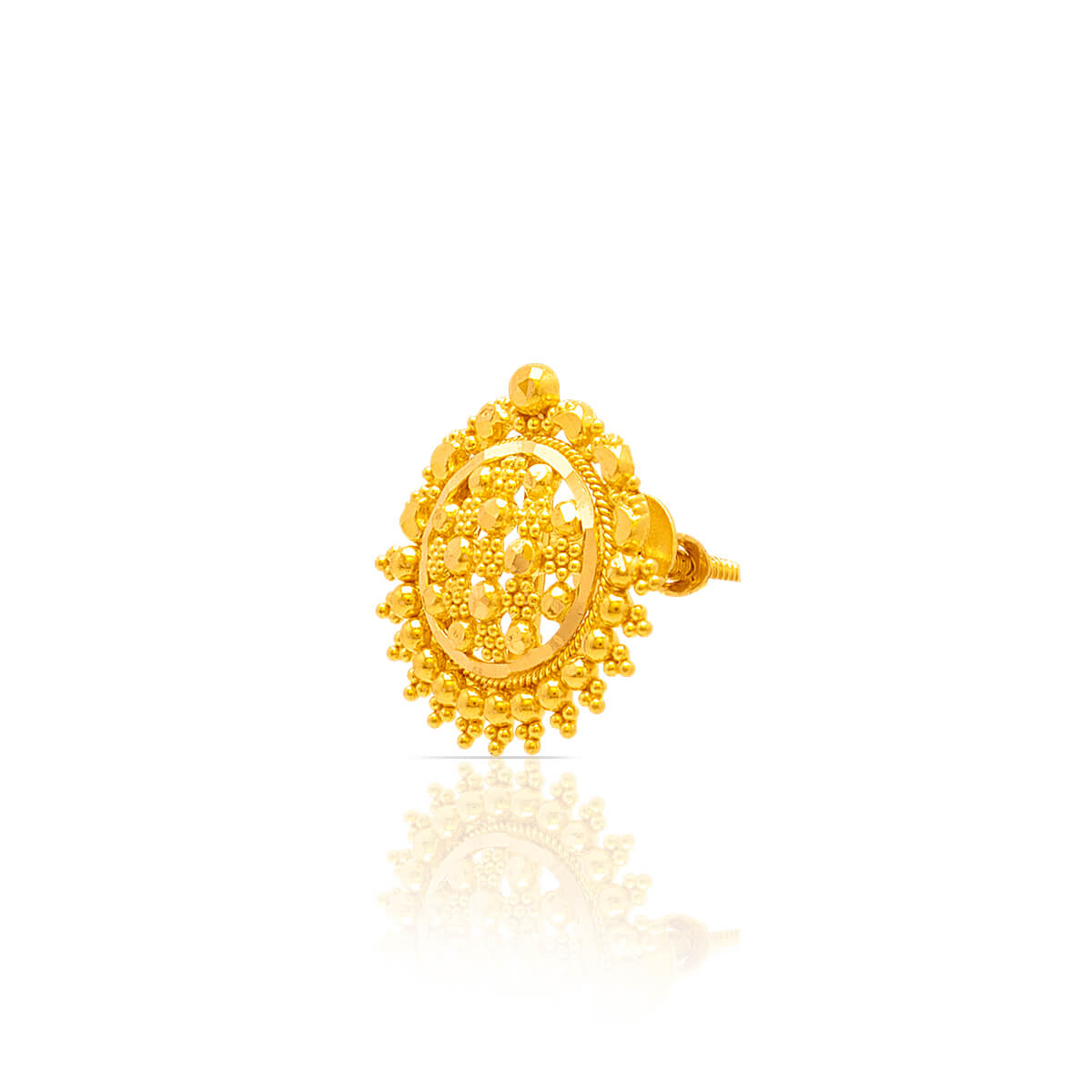Adorable Floral Gold Studs in 22K