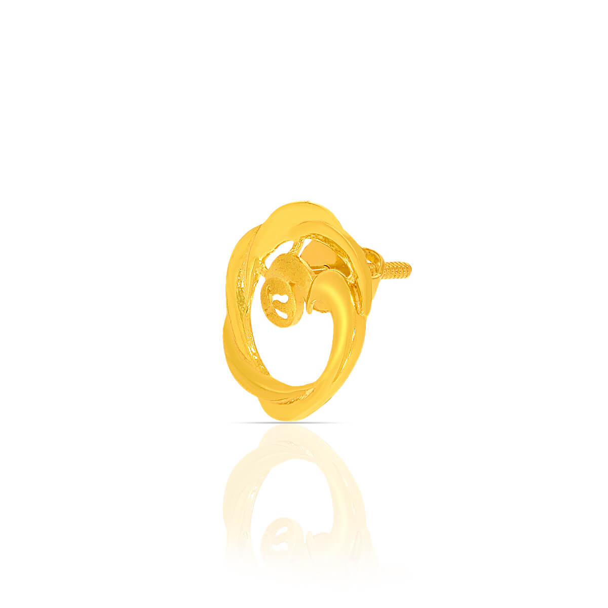 22K Classic Spherical Gold Studs For Daily Glow