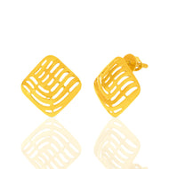 Bold 22K Gold Square Studs for Daily Wear