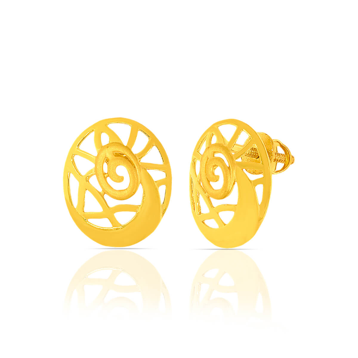 22K Chic Gold Studs with Charming Flair