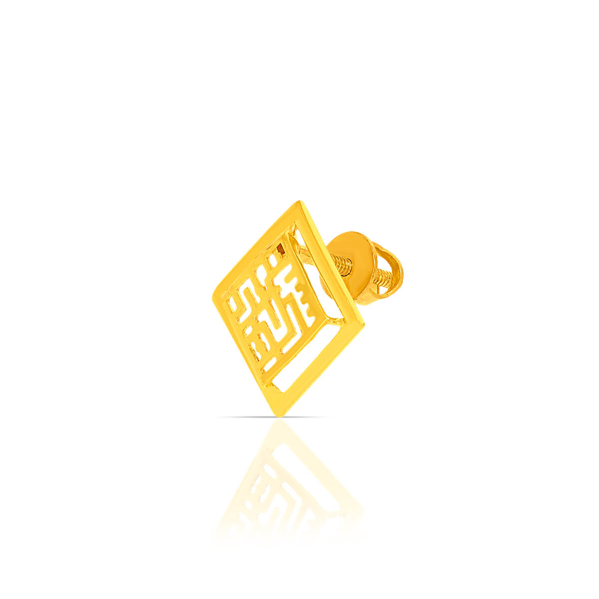 22K Gold Square Studs for Minimalistic Charm
