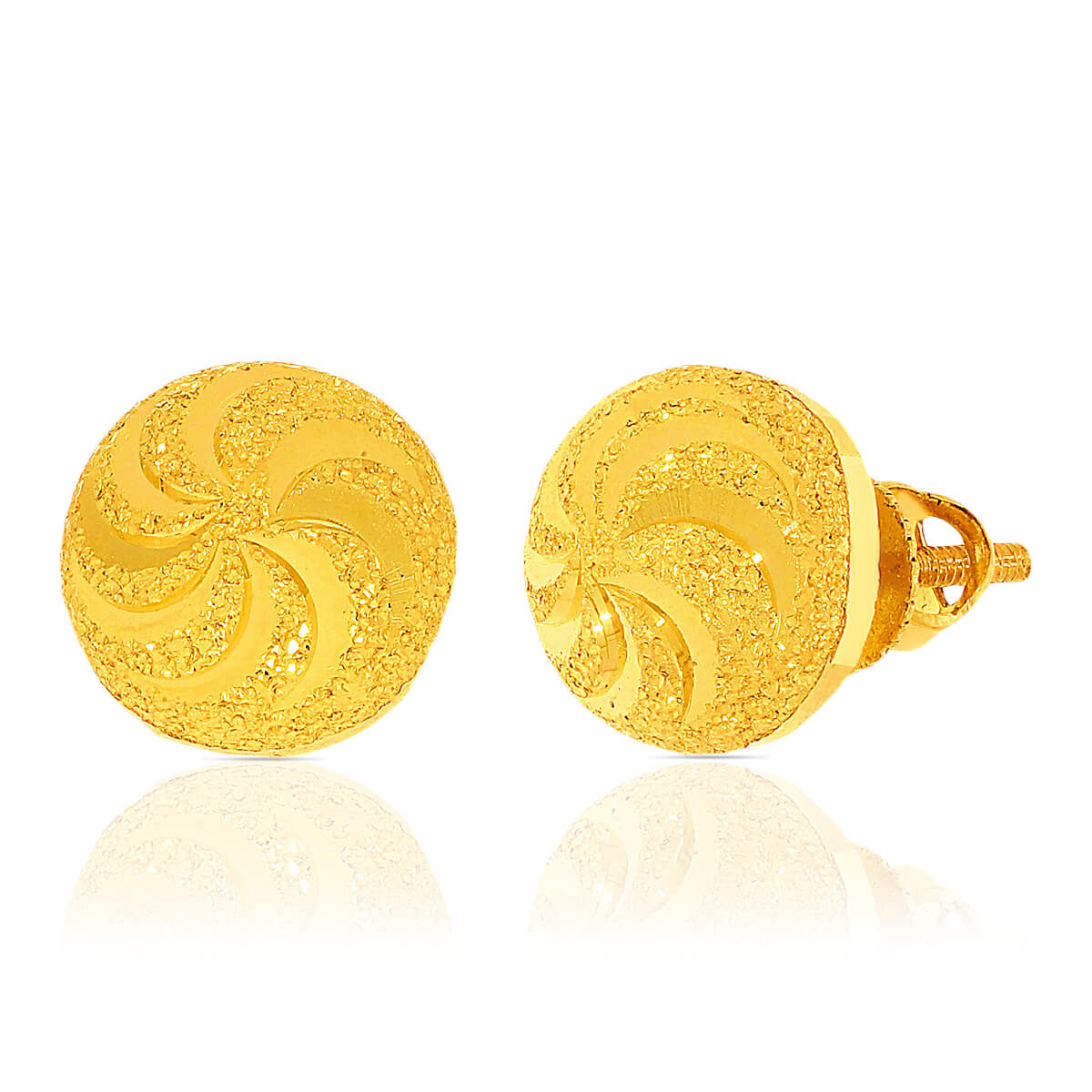 Elegant Spherical Motif Floral Studs in 22K