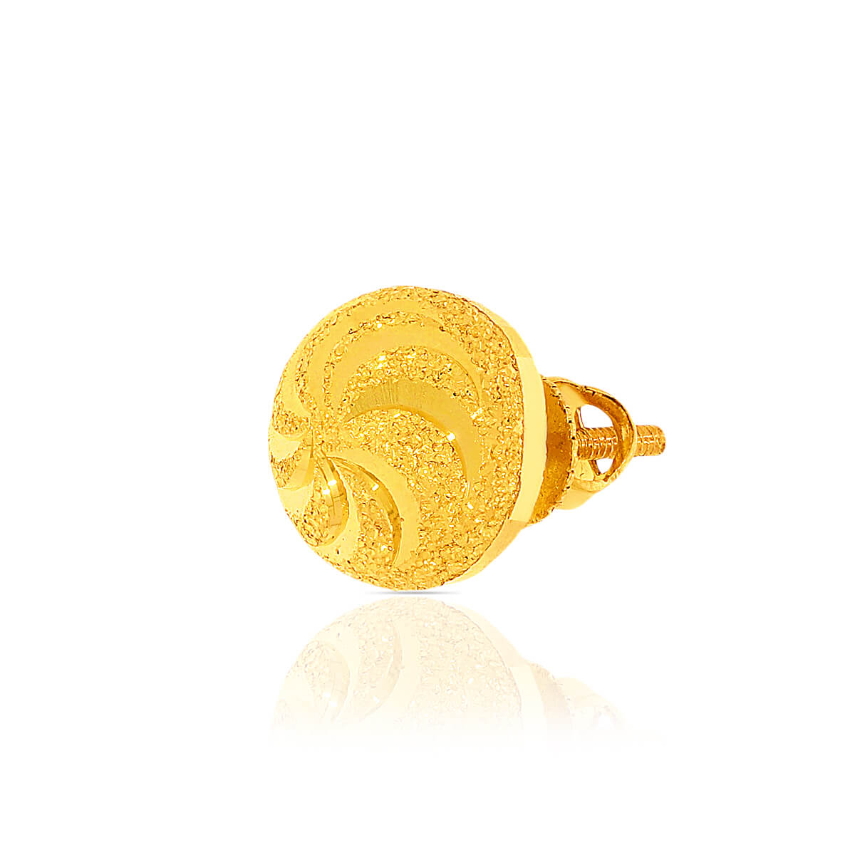 Elegant Spherical Motif Floral Studs in 22K