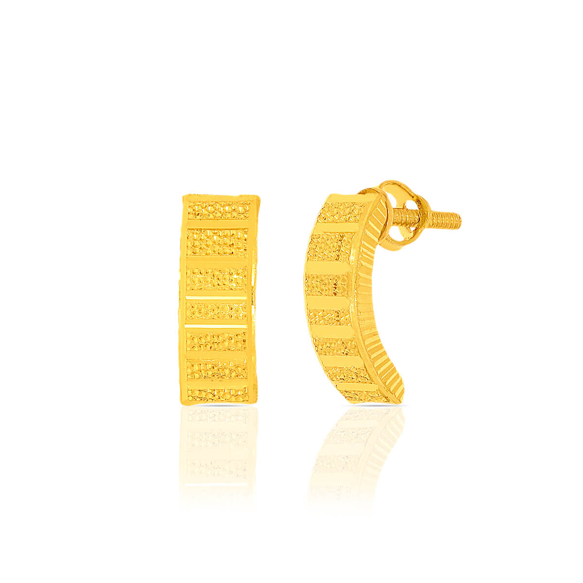 22K Sleek Minimalist Modern Gold Hoops